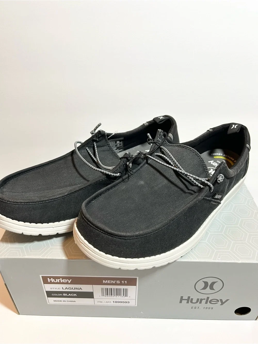 Hurley Black Men's Slip-On Canvas Loafers Laguna